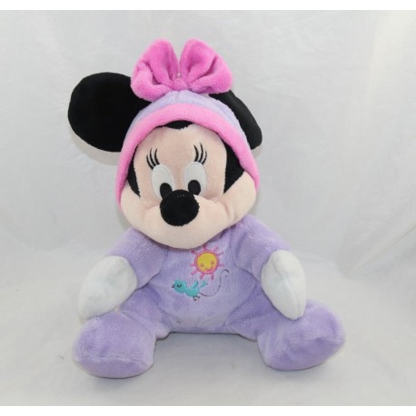 Peluche Minnie DISNEY NICOTOY grenouillère cappuccio malva sole uccello ricamato 24 cm