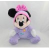 Peluche Minnie DISNEY NICOTOY grenouillère cappuccio malva sole uccello ricamato 24 cm