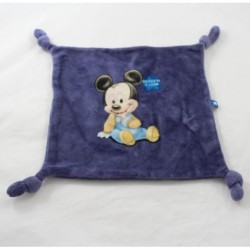 Doudou flaches Baby Mickey DISNEY CARREFOUR Mickey ist ein Stern blau quadratisch 4 Knoten
