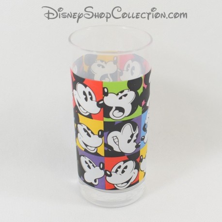 Glas Mickey DISNEYLAND PARIS Quadrat mehrere Gesichter Ausdrücke Disney 13 cm