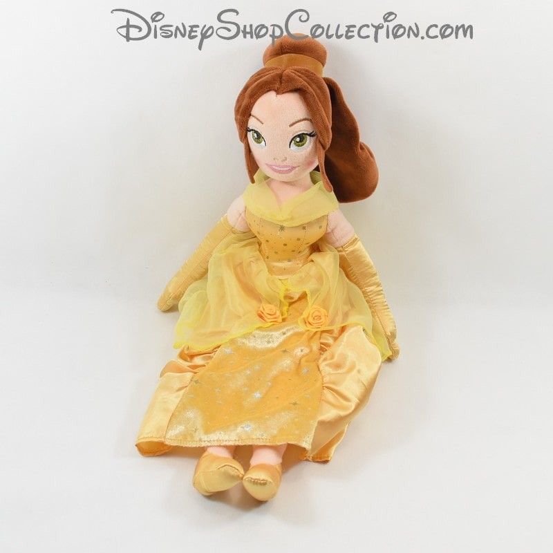 Peluche Minnie DISNEY robe jaune déguisée en princesse Belle fête f