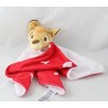 Bambi DISNEY PRIMARK quadratisch rot weiß Herz flaches Kuscheltier 30 cm