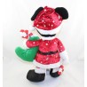 Peluche Mickey DISNEYLAND PARIS Noël chaussette verte sucre d'orge Père Noël 37 cm