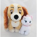 Peluche Lady et Marie DISNEY NICOTOY chien et chat ensemble animaux Disney 23 cm