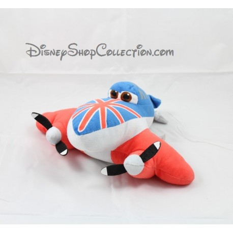 Plüsch Bulldog Flugzeuge DISNEY Flugzeuge Nicotoy schottische rot und blau 24 cm