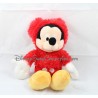 Peluche Mickey NICOTOY DISNEY  salopette à capuche rouge 18 cm