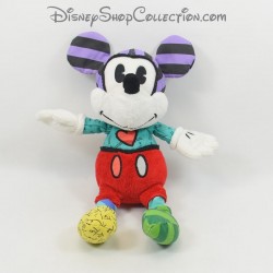 Peluche Mickey BRITTO DISNEY Enesco coeur rouge vert violet 30 cm