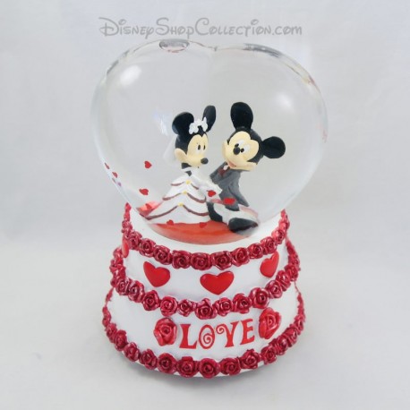 Bola de nieve Mickey y Minnie DISNEYLAND PARÍS Boda de amor