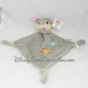 Doudou plat lapin Pan Pan DISNEYLAND Panpan Bambi velours gris noeuds blanc 40 cm