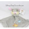 Doudou plat lapin Pan Pan DISNEYLAND Panpan Bambi velours gris noeuds blanc 40 cm