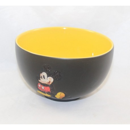 Bol mat Mickey DISNEYLAND RESORT PARIS Glitter noir jaune paillettes strass