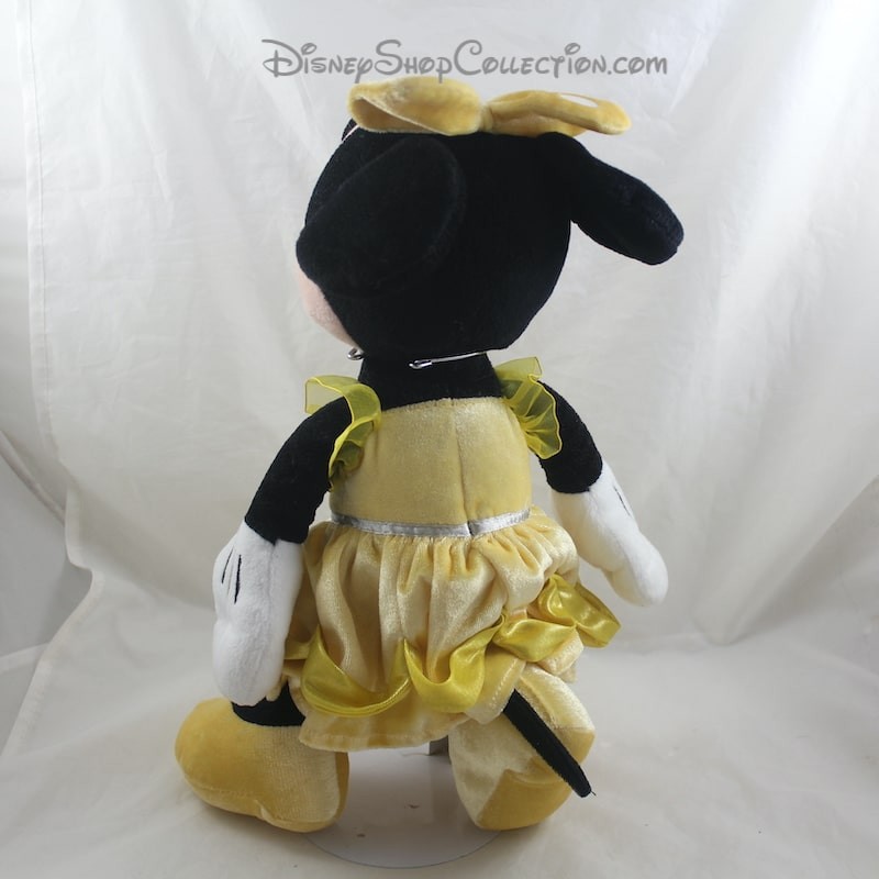 Peluche Minnie princesse Blanche Neige Disneyland Paris Disney robe jaune  bleu 42 cm