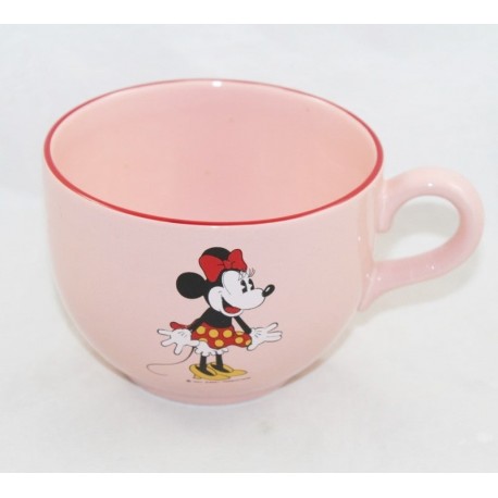 Ciotola Minnie DISNEY stile rosa retrò vintage bordo rosso 16 cm