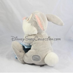 Peluche lapin Pan Pan DISNEY STORE Thumper couverture bleu satin gris Panpan 30 cm