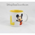 Mug Mickey DISNEYLAND PARIS lettre L tasse céramique blanc jaune