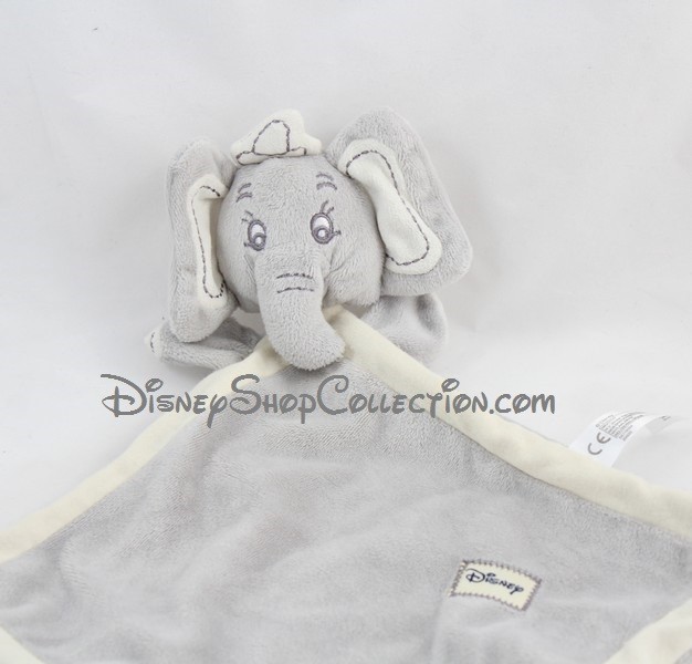 Doudou Dumbo DISNEY NICOTOY éléphant gris poils longs 22 cm