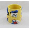 Mug embossed Donald DISNEY facial expressions yellow blue 10 cm