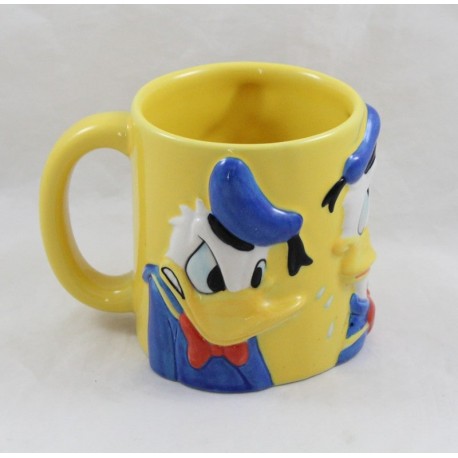 Mug embossed Donald DISNEY facial expressions yellow blue 10 cm