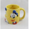 Mug embossed Donald DISNEY facial expressions yellow blue 10 cm