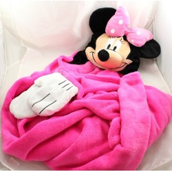 Plaid con cappuccio Minnie DISNEY coperta in pile rosa con cappuccio poncho 120 cm