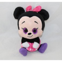 Peluche Minnie DISNEY NICOTOY Glitzies gros yeux violet 15 cm