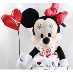 Plush Minnie DISNEYLAND PARIS Paris I love you red white balloon heart Eiffel Tower 38 cm