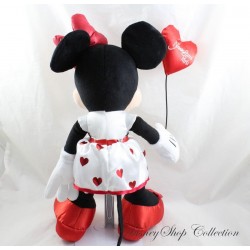 Plush Minnie DISNEYLAND PARIS Paris I love you red white balloon heart Eiffel Tower 38 cm