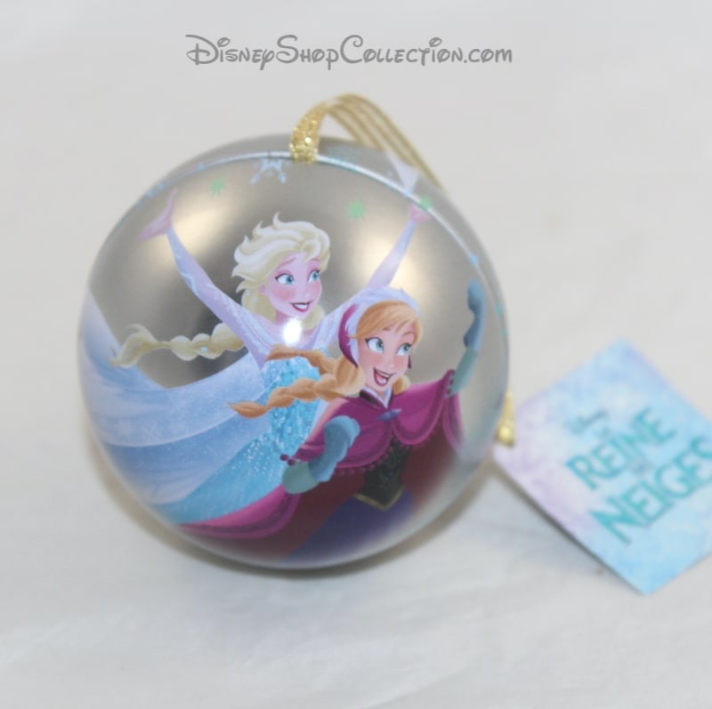 Boule de Noël Elsa et Anna DISNEY La reine des neiges Frozen gris N...