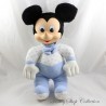 Vecchio peluche Mickey DISNEY blu bianco pois blu vintage viso vinile 40 cm