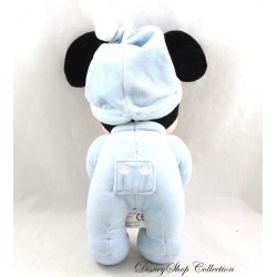 Peluche musicale Mickey DISNEYLAND PARIS pyjama bleu avec son ourson Disney 25 cm