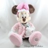 Peluche Minnie DISNEY STORE accappatoio rosa con coccolone grigio coniglio 40 cm