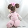 Peluche Minnie DISNEY STORE accappatoio rosa con coccolone grigio coniglio 40 cm