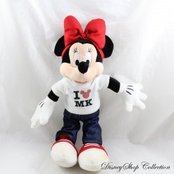 Peluche Minnie DISNEYLAND PARIS Tee shirt I love MK jean baskets Disney 32 cm