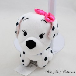 Peluche chiot Les 101 dalmatiens DISNEY STORE fille noeud rose collier bleu grelot 12 cm