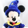 Peluche Mickey DISNEYLAND PARIS sorcier chapeau magicien bleu Disney 34 cm