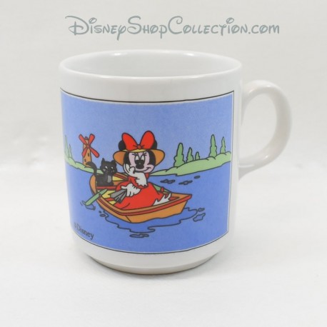 Mug Minnie DISNEY barca e gatto nero mulino vintage in ceramica 9 cm