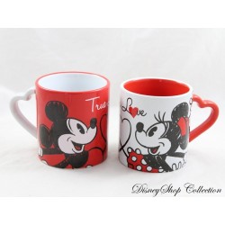 Tasse Mickey und Minnie DISNEYLAND PARIS Wahre Liebe Herz zusammen Rot Weiß