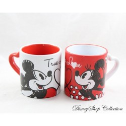 Tasse Mickey und Minnie DISNEYLAND PARIS Wahre Liebe Herz zusammen Rot Weiß
