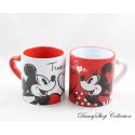 Mug Mickey et Minnie DISNEYLAND PARIS True Love coeur ensemble rouge blanc