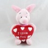 Peluche Piglet DISNEY NICOTOY cuore rosso " Ti amo " 20 cm