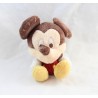 Peluche articulée Mickey NICOTOY marron bordeaux couture 22 cm