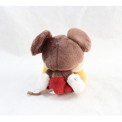 Peluche articulée Mickey NICOTOY marron bordeaux couture 22 cm