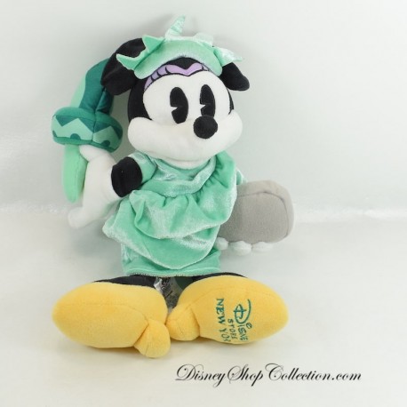 Peluche Minnie DISNEY STORE Abito verde Statua della Libertà 32 cm