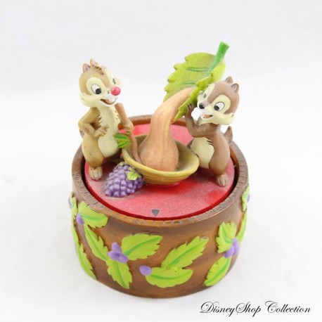 Minuteur en résine Tic et Tac DISNEYLAND PARIS effet bois feuilles de raisin 8 cm figurine HS