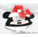 Bonnet Minnie DISNEY GIFI Noël effet sequins oreilles rouge blanc pompons 40 cm