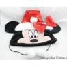 Bonnet Minnie DISNEY GIFI Noël effet sequins oreilles rouge blanc pompons 40 cm