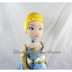 Poupée peluche Cendrillon DISNEY STORE robe bleue dorée Cinderella 40 cm