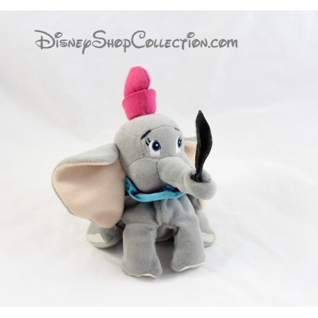 Dumbo DISNEY Baby Grey Feather Blue Collar Elephant Plush 18 cm