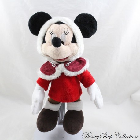 Peluche Minnie DISNEYLAND PARIS tenue rouge avec cape à capuche 25 cm