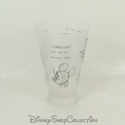 Expresiones de vidrio Mickey DISNEYLAND PARIS blanco opaco bocetos dibujos 14 cm